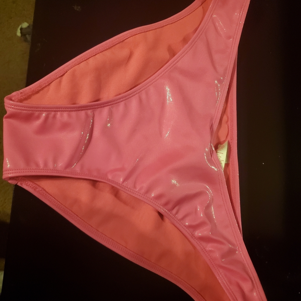 Pink shimmer swimsuit bottom